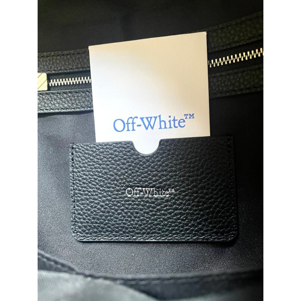 Off-White Industrial Strap Pebbled Leather Backpack Large Diagonal Stripe - Picture 12 of 16